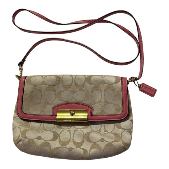 Coach Kristin Signature East/West Crossbody
Brass/Cream Light Khaki/Pink F22302 - Picture 2 of 8